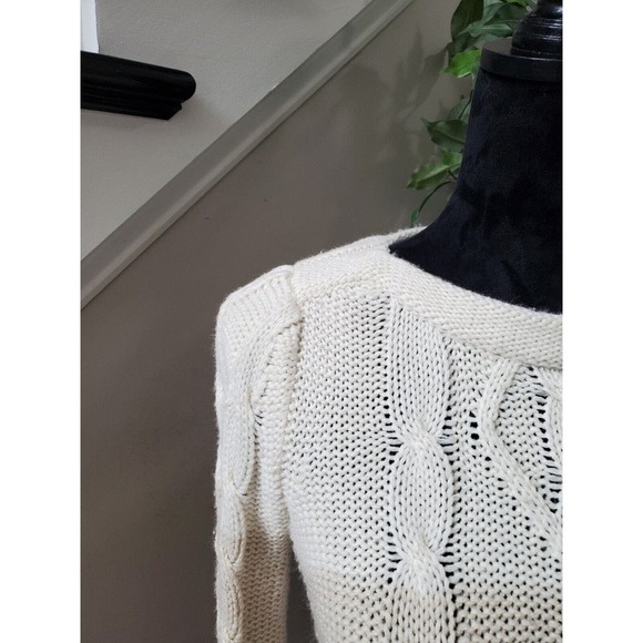 St. John's Bay Women's White Brown Acrylic Crew Neck Long Sleeve Sweater Medium - Picture 4 of 12